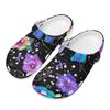 White EVA Clogs with Witch Hand Print, Lightweight Slip On Garden Shoes, Breathable Beach Sandals, Indoor Outdoor Slippers for Men Women