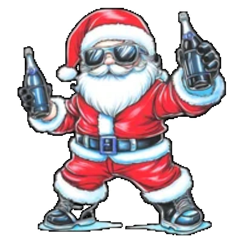 Herr Svart T-shirt Jultomten Håller Vapen Julhelg Vardagskläder