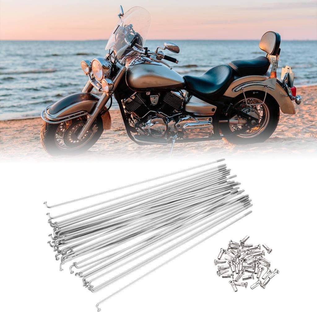 PATIKIL Set 14G Bicycle Spokes Inch Stainless Steel 2mm Mountain Bike Spokes Silver 36-Piece 174mm/6.85