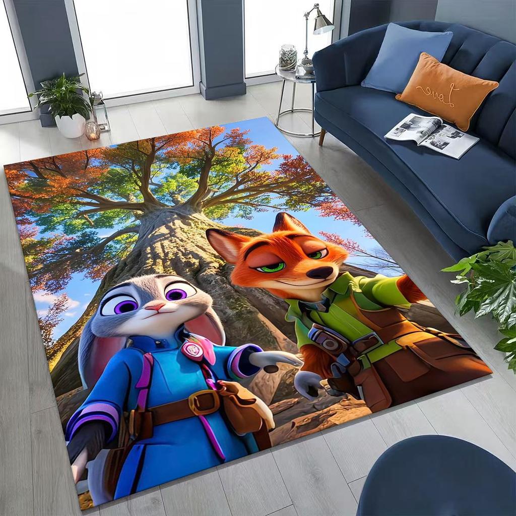 27 Style Zootopia Judy Nick Cartoon Rug for Bedroom Living Room Sofa Home Doormat Decor, Large Kids Non-slip Floor Mat Gift