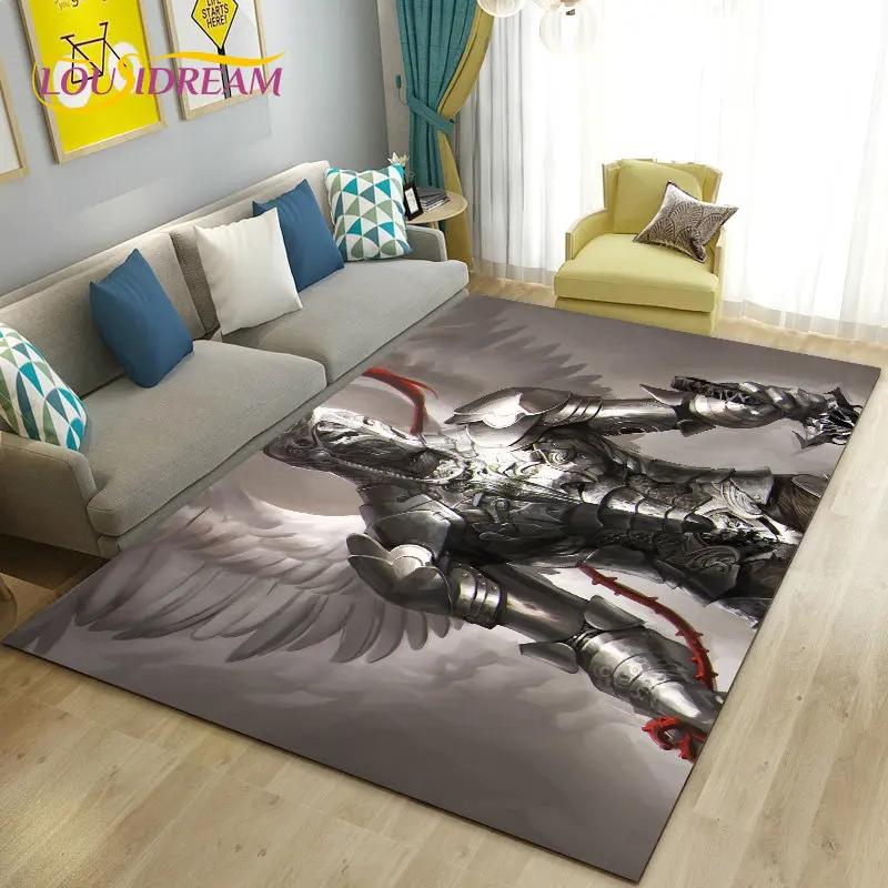 Knight Templar Cavalier Crusaders Game Area Rug Large,Carpet Rug for Living Room Bedroom Sofa Doormat Kitchen,Non-slip Floor Mat