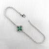 Four Leaf Clover Bracelet for Women Minimalist Luxury Micro Zircon Geometric Design  Jewelry