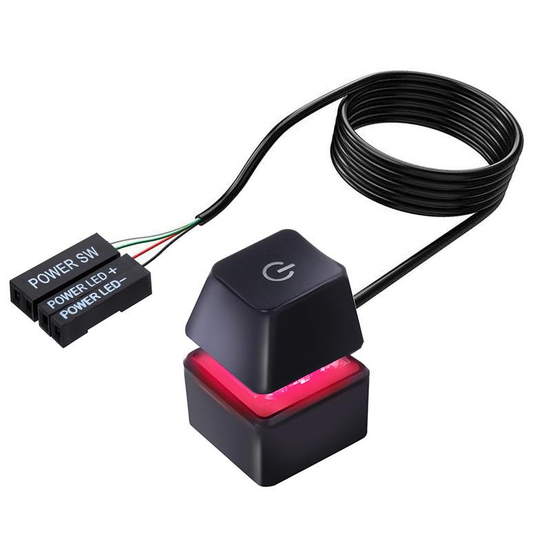 Desktop Computer Boot Button External Remote Start PC Motherboard Switch Reset Button Extension Cord Colorful