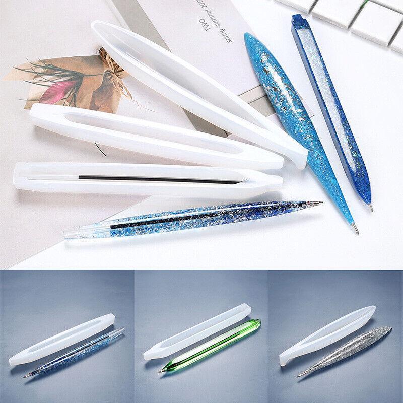 New Transparent Pen Silicone Mold Set DIY Ballpoint Pen Molds Epoxy Resin Mold for Jewelry Casting Transparent Pen Holder Making