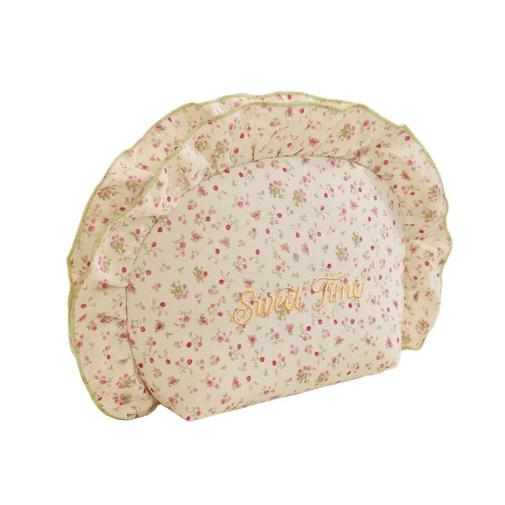 Shell Shape Toiletry Pouch Ruffle Travel Pouch Multipurpose Cosmetic Bag Daily Use