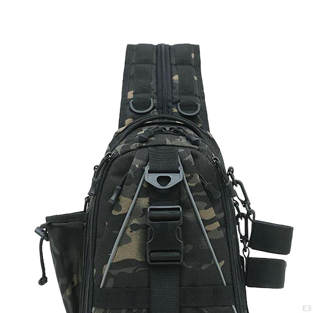 Men Chest Shoulder Backpack Bag with 3 Compartments for Travel, Hiking, Cycling Fishing Gear Storage