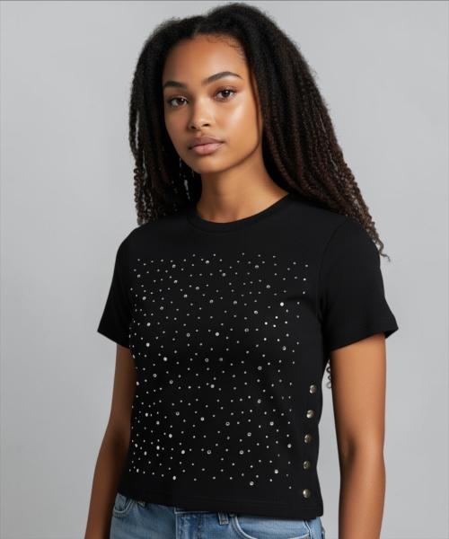 Bonseullipi Galaxy Stud Snap Top (Black)