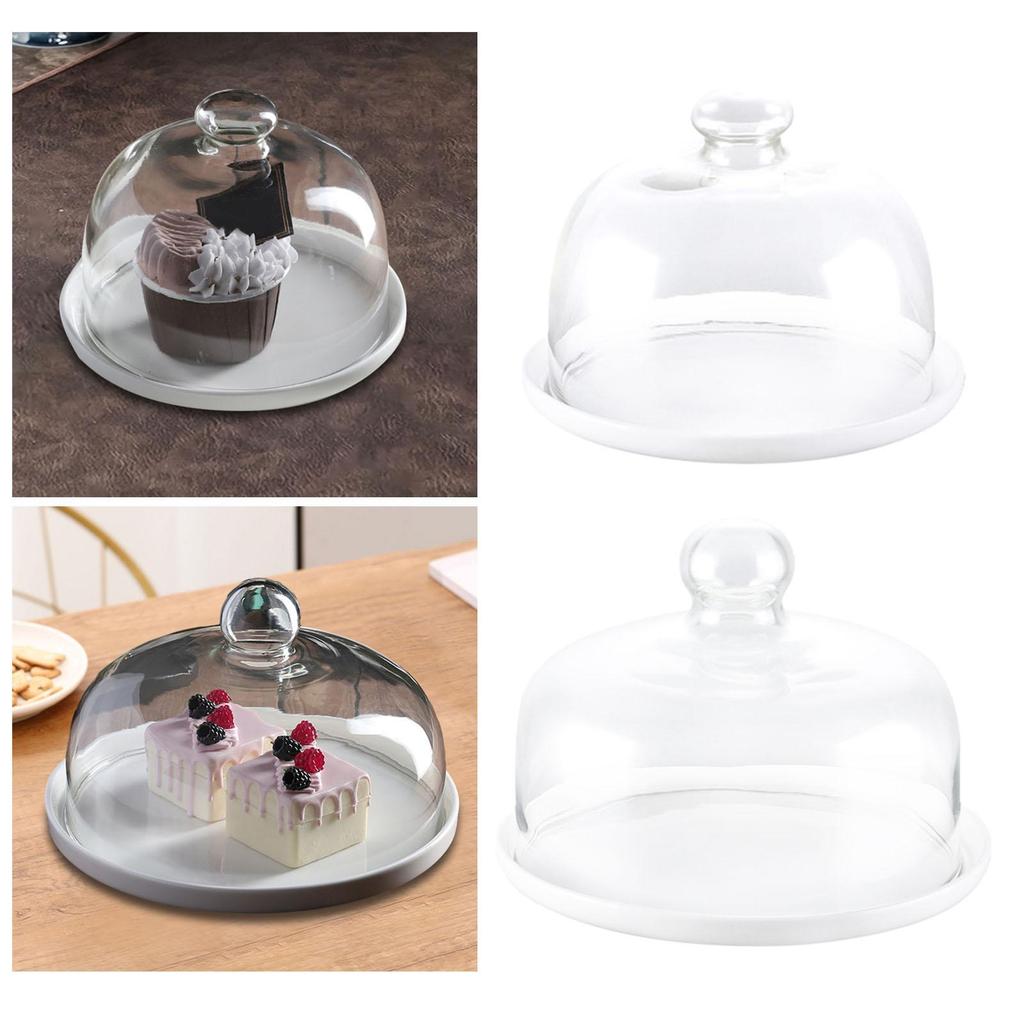 Cake Stand Cake Serving Tray with Dustproof Dome Lid Tableware Pizza Snack Dessert Display for Wedding Birthday Festive Party