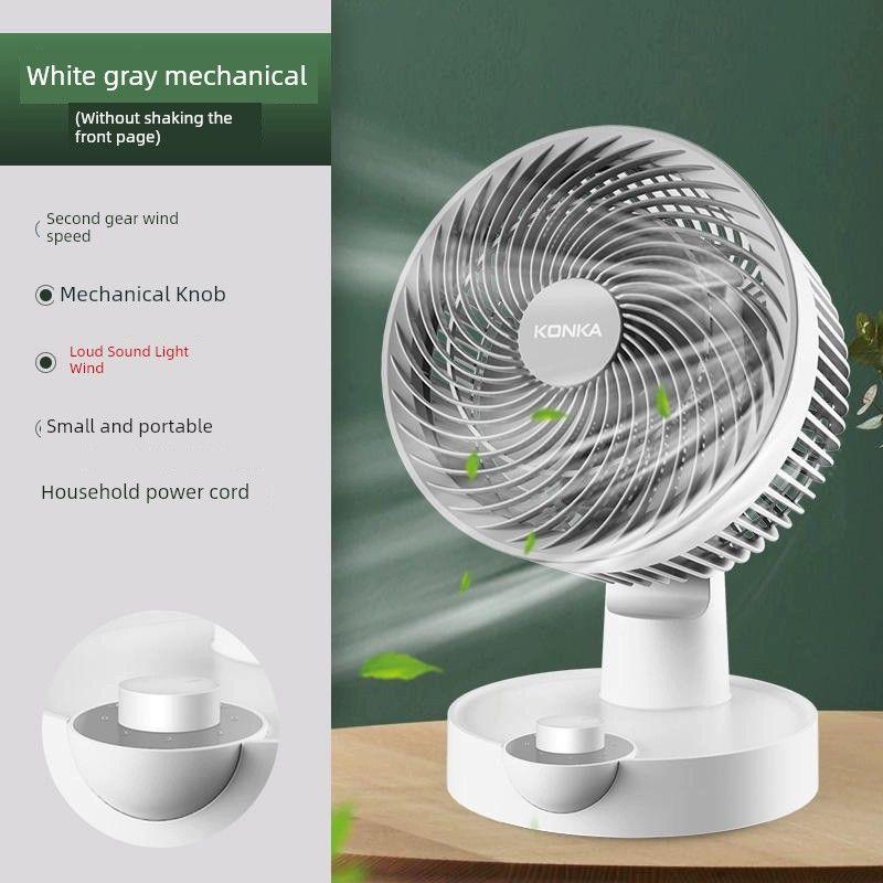 

Konka Desktop Student Dormitory Small Air Circulator White Gray [No Shaking Head] Mechanical Model