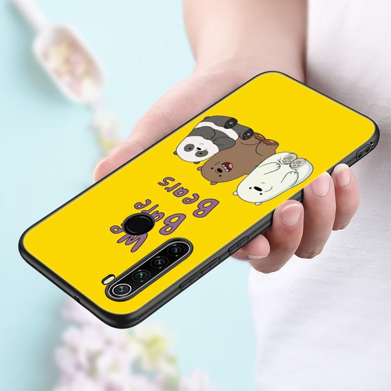 Niedliche Bär Panda Tier Silikon Handyhülle für Xiaomi Redmi Hinweis 11 10 9 8 Pro 11T 10T 10S 9S 8T 9 9A 9C 9T Schwarze Softcover