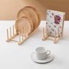 2Pieces Natural Wood Dish Rack Dish Drainer For Cups Bowls And Cutlery Storage For Home Kitchen Organization Accessory