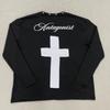 European and American Y2K Street Harajuku Gothic Design Cross Patch Long Sleeve T-shirt