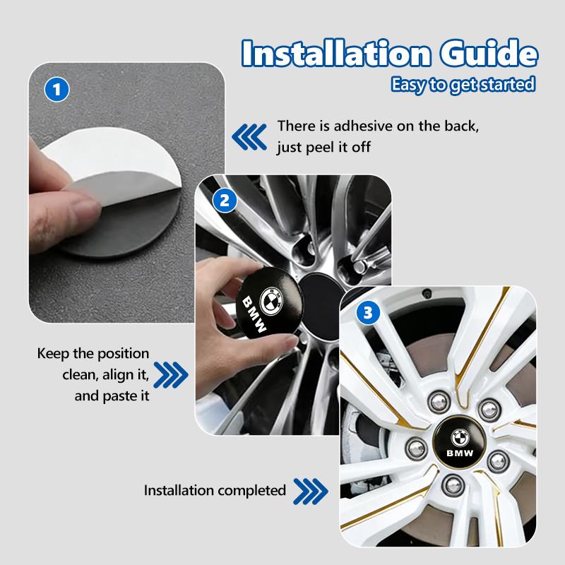Car Wheel Center Hub Caps Alloy Wheel Center Cap Label Stickers Accessories For BMW M Sport M2 M3 M4 M5 M6 E46 E90 E60 F10 F20