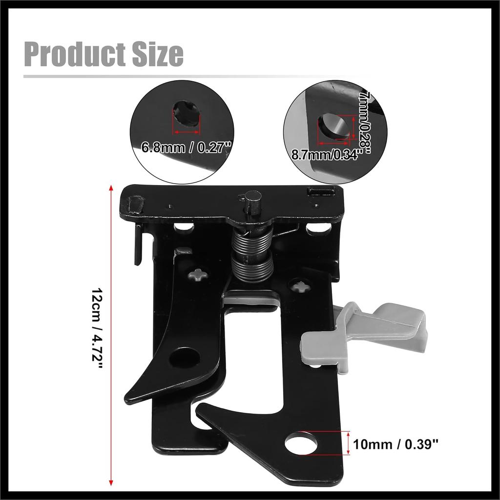 Hood Lock Latch Replacement for Mercedes-Benz C300 CLS400 C63 AMG S 2015 2016 2017 2188800064 Metal Black Durable Material