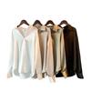 Women's Retro Satin Drape Shirt - 2025 Autumn Long-Sleeve, Versatile Hong Kong Style