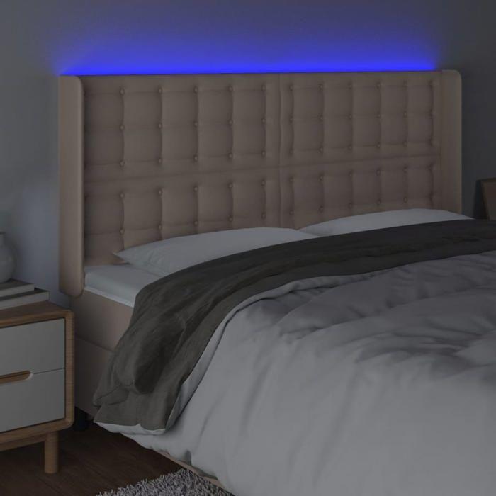 Tête de lit - MAISON EXCLUSIVE - Cappuccino - LED intégrée - Hauteur réglable - Similicuir marron