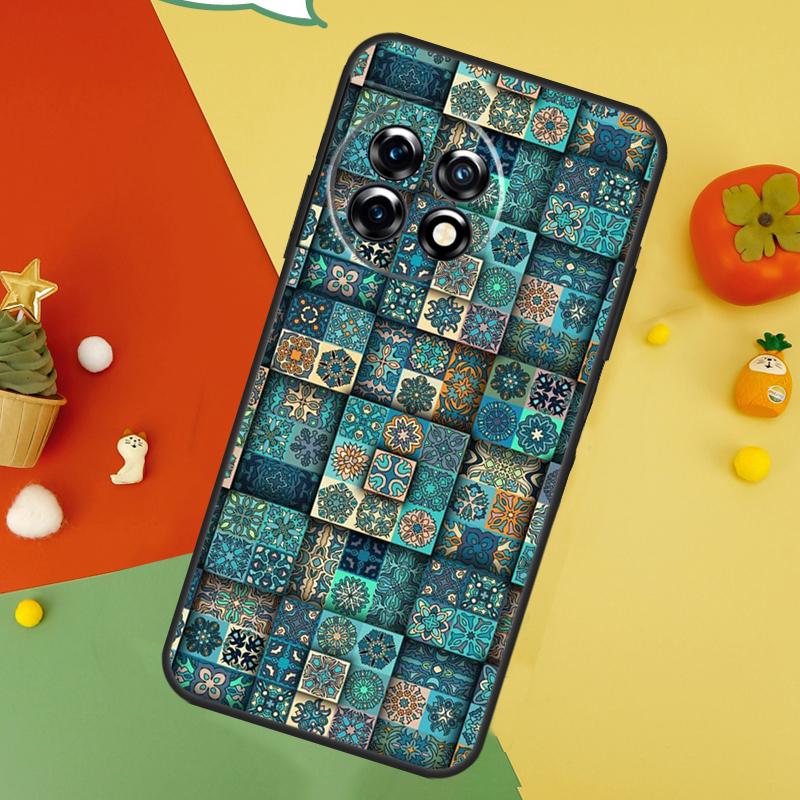 Boho Tile Mosaic Aesthetic Back Case For OnePlus 15 13R 13 13T 12 12R 11 10 10T 8T Nord CE 5 2 3 4 Lite N20 N30 Cover