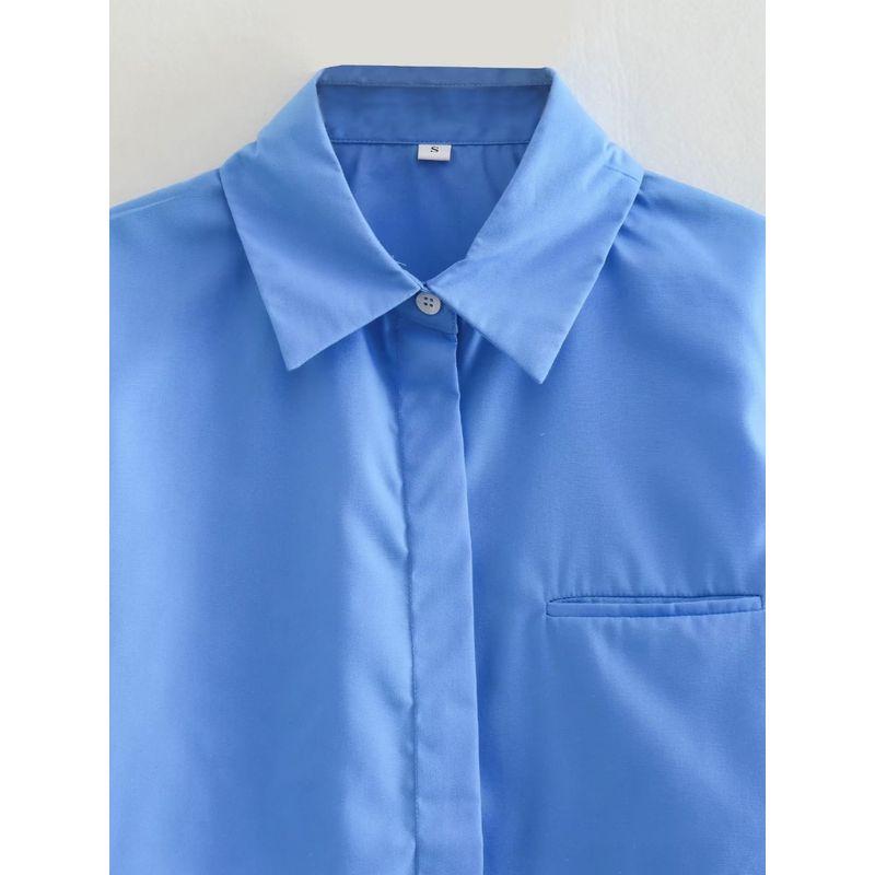 Kaslead Fashion Wind Short Lapels Long Sleeves Poplin