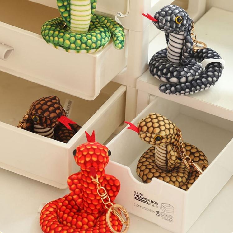 Handmade Lovely Snake Plush Keychain Charm Pendant Craft with Sturdy PP Cotton for Soft and Comfortable Feel Use