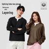 Baleno Men's Waffle Knit Long-Sleeve Faux Two-Piece Shirt