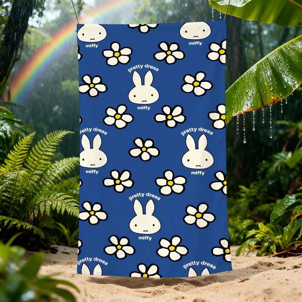 M-miffy Cute Cartoon Towel Beach Quick Dry Soft Pool Towels Gift for Travel Gym Shower Camping Sports