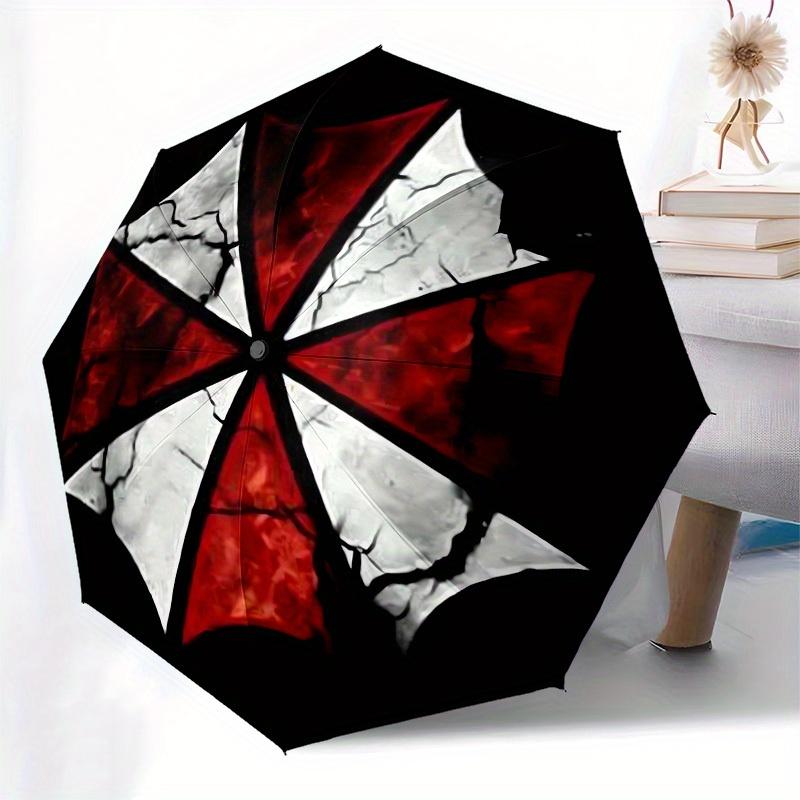 1pc Resident Evil Umbrella Corporation Symbol Umbrella with Plastic Handle,Suitable for All Seasons Home Travel Outdoor UmbrellaM999