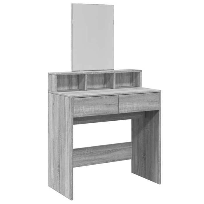 VidaXL Coiffeuse avec miroir sonoma gris 80x41x144,5 cm, table de maquillage, coiffeuse de chambre à coucher, coiffeuse avec 848176