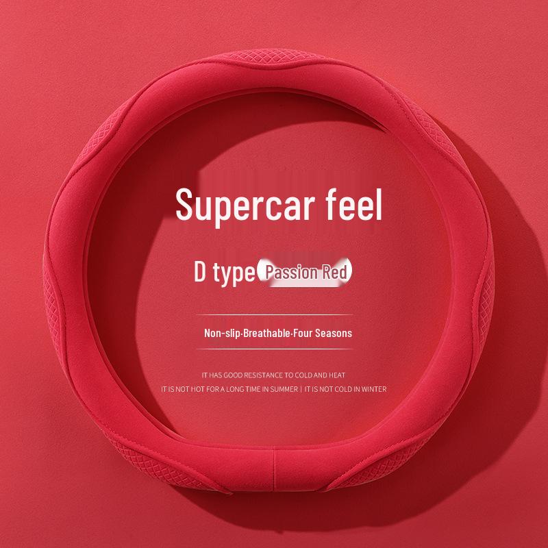 Ultratunt Mockaskinn Rattöverdrag: Andningsbar, Halkfri, Svettabsorberande, Året-runt Universell Passform.