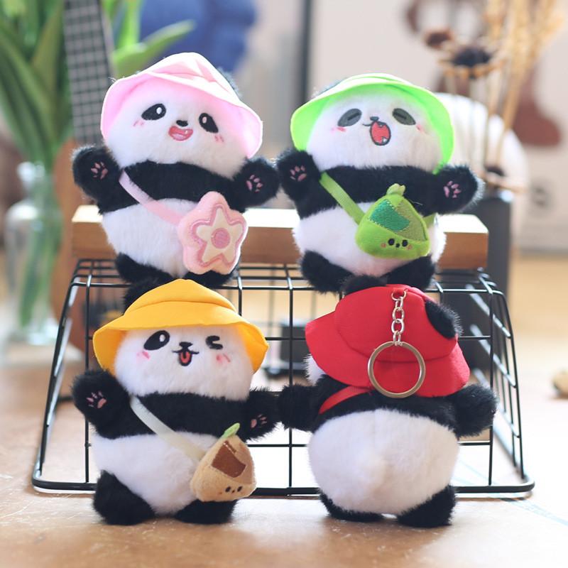 Adorable Plush Panda Keychain Cute Stuffed Animal Pendant For Bags And Keyrings