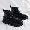 Martin Stiefel Herren Reißverschluss an der Seite Herbst und Winter Mode trendige Herren Outdoor Mid-Top Kurzstiefel dicksohlige Workboots High-Top Lederschuhe