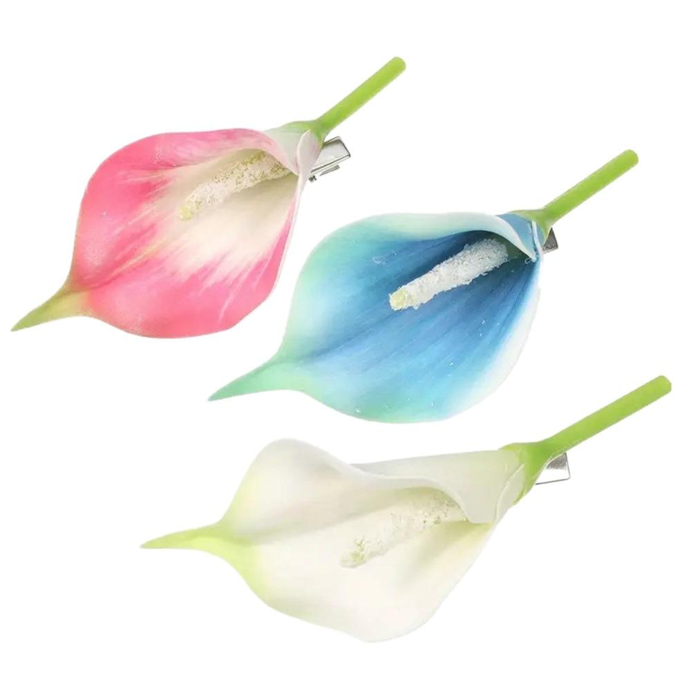 

Simulated Flowers Calla Lily Hair Clips Bohemia Style Side Clips Hair Accessories Bridal Barrettes білий