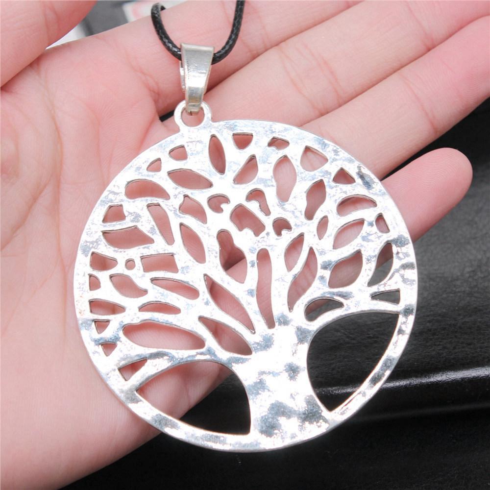 Tree of Life Nature Growth Pendant Antique Bronze Metal Daughter Choker Necklace Trendy Gift