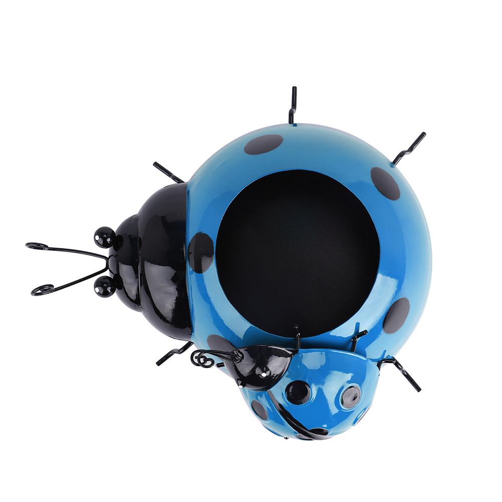 Metal Ladybug Flower Planter Insect Design Flower Pot for Indoor or Outdoor Decoration