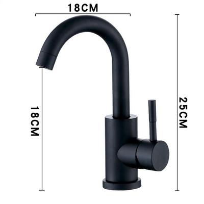 Zhi Shi Matte Black Small Curved Stainless Steel Basin Faucet