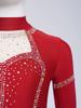 Girls Fringe Latin Dance Costume Mock Neck Long Sleeve Keyhole Back Shiny Rhinestones Tassels Leotard