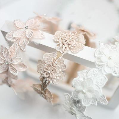 1 Pc Baby Girl Lace Flower Crown Head Band Hair Accessories Lovely Embroidery Headband for Grils Hair Band Hair Bow Princess