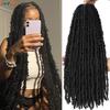 1- 6 Packs Ginger Butterfly Locs Crochet Hair 12 14 18 24 Inches Soft Distressed Butterfly Faux Locs Hair Braids Synthetic Braid