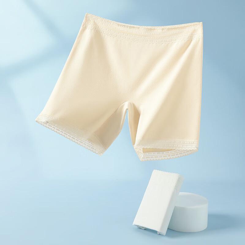 Fen Teng Women's 2-Pack Pure Cotton Anti-Exposure Lace Safety Shorts