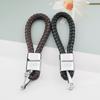 Handmade Woven Leather Car Logo Keychain Pendant for Men and Women