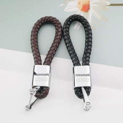 Handgemaakte Geweven Leer Auto Logo Sleutelhanger Hanger voor Mannen en Vrouwen