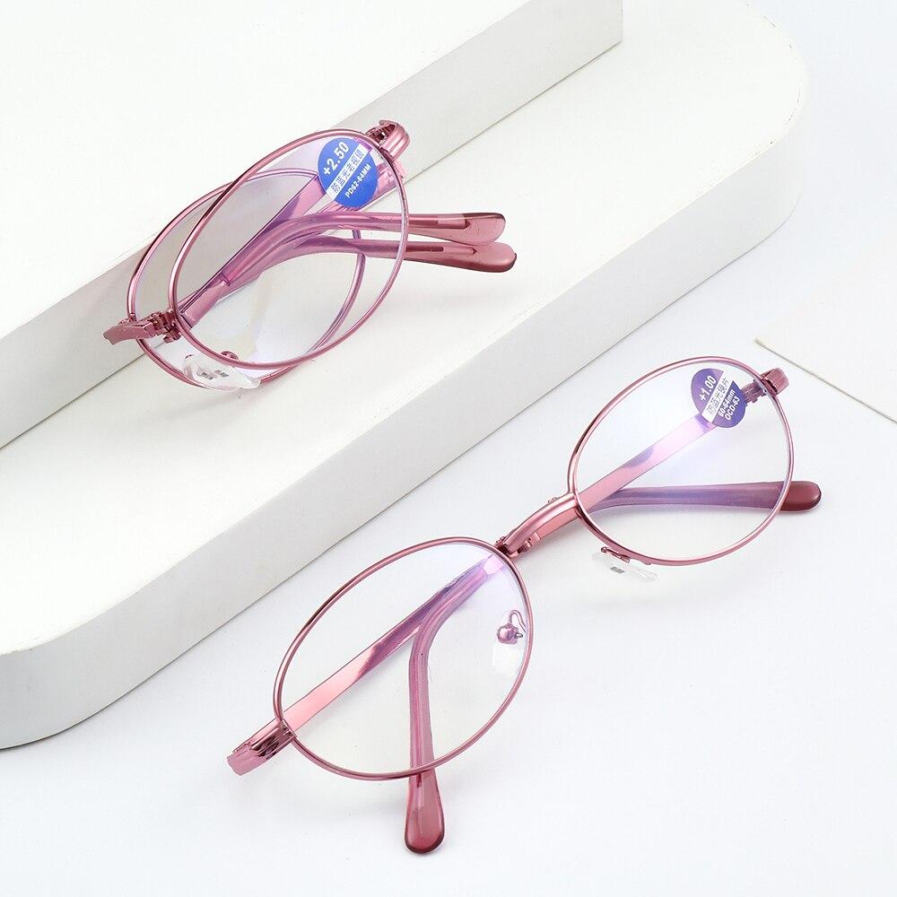 Foldable Reading Glasses Women Bifocal Far And Near Portable Prescription Spectacles With Diopter +1.0 +1.5 +2.0 +2.5 To +4.0
