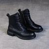 Fashion Martin Boots Women's British Style Short Boots 2025 Autumn and Winter New Soft Leather Thick Heel Single Boots Thick-soled Velvet Boots