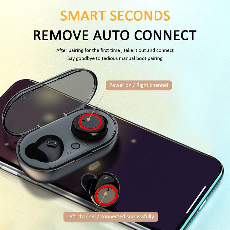 Y50 Bluetooth Earphones Outdoor Sports Wireless Headset 5.0 With Charging Bin Power Display Touch Control Headphones Earbuds