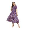 Stylum Women's Tropical Printed Rayon Tiered Dress (DRSVOILSOMIL40_Violet, L)