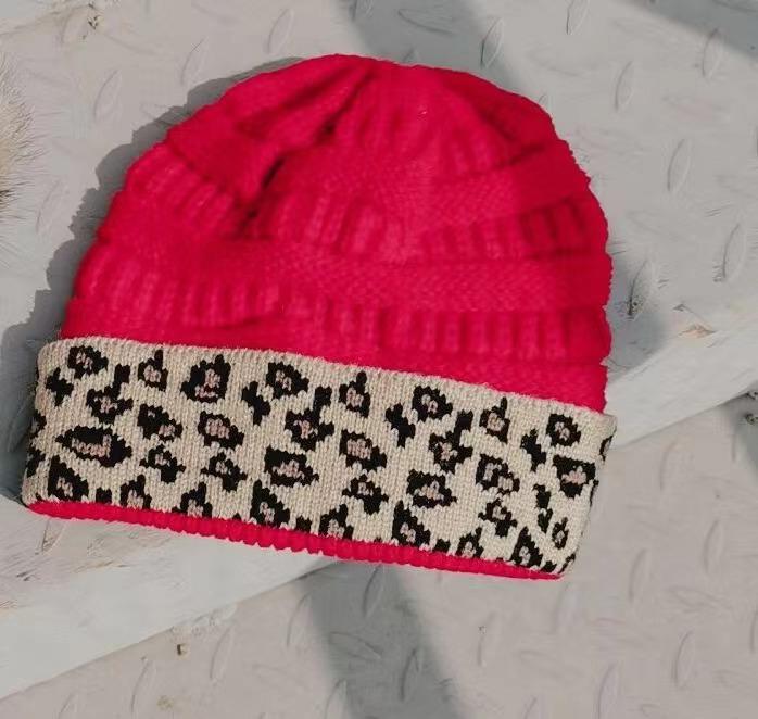 Beanie Hat For Women Men Winter Hat Knitted Autumn Leopard Hat Outdoor Crochet Warm Bonnet Cap Female Hats For Girl Hat