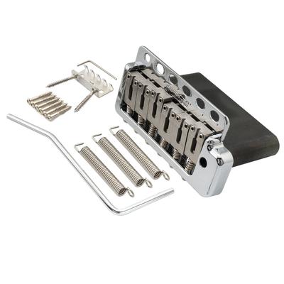 Wilkinson 5 Hole Tremolo Bridge Unit SUS Stainless Steel Saddle for Import Strat Guitar with Full Steel Chrome WVP6-SB 10,8mm +1 Strat/Japan Block,