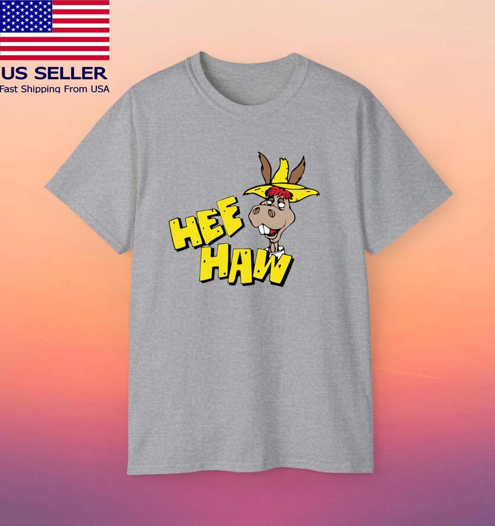 Hee Haw Donkey Cartoon Men's Grey Size S-5XL