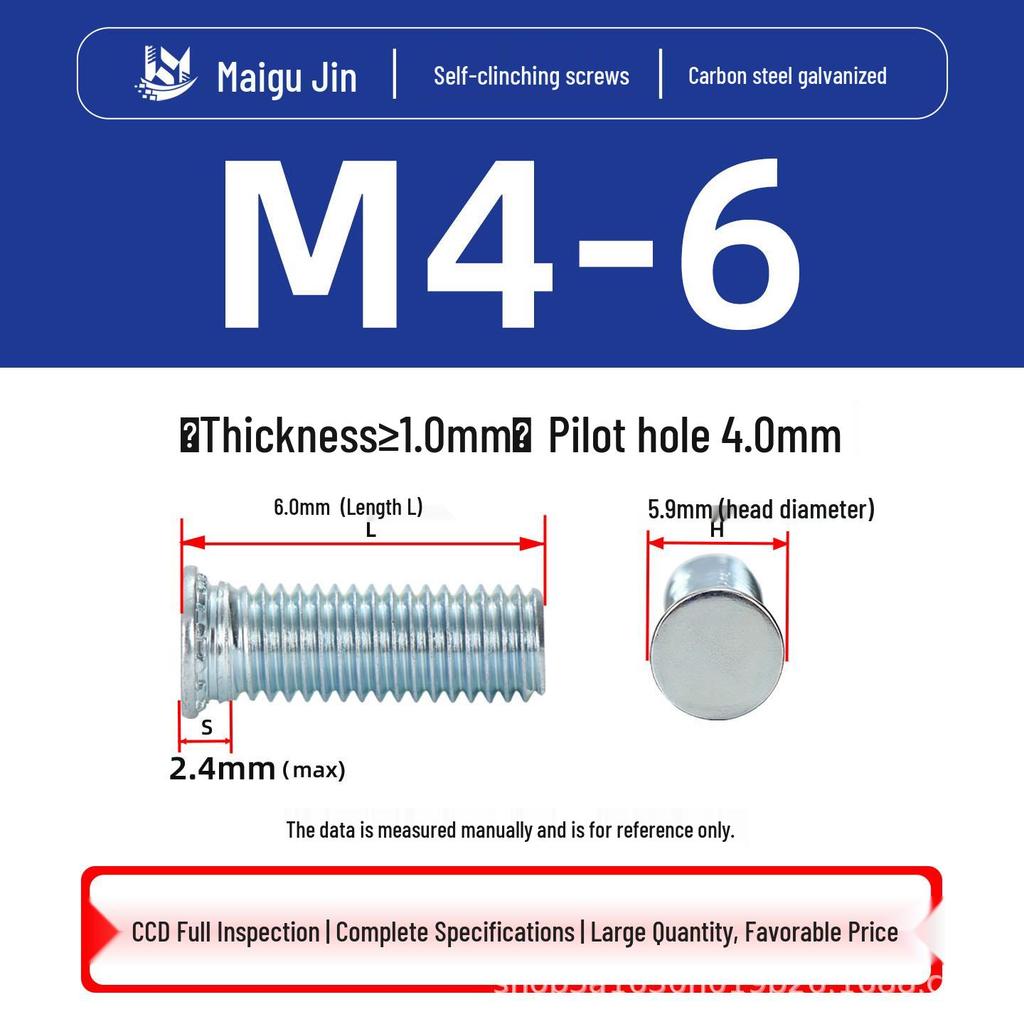 Flat Head Carbon Steel Galvanized Rivet Nuts FH-M2 to M10 - Free Shipping