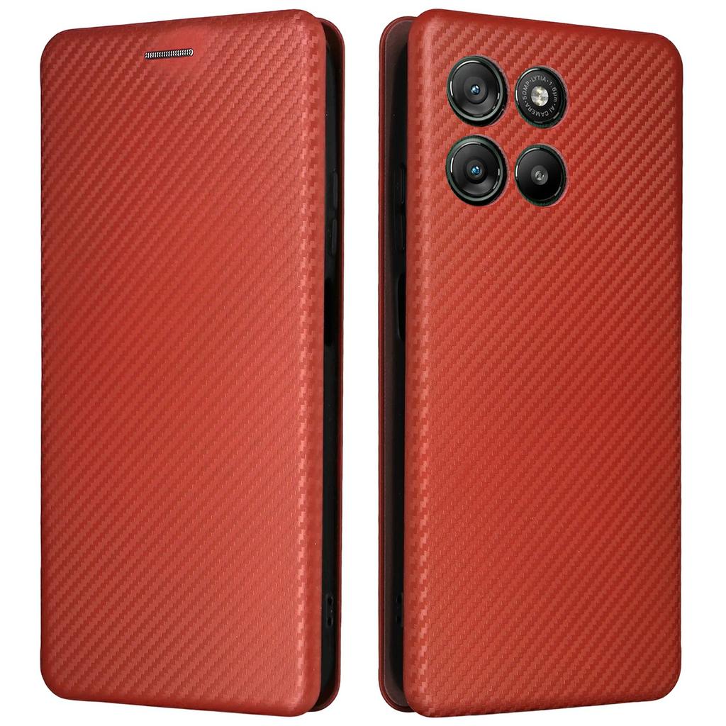 For Motorola Moto G67 Power 5G Case Carbon Fiber Texture Drop-Proof PU Leather Phone Cover