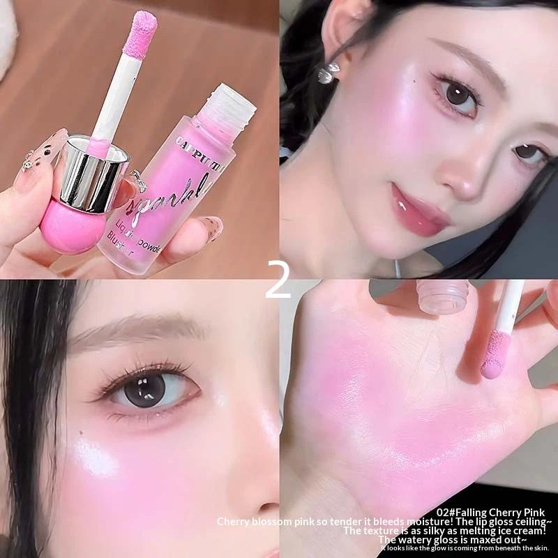 

Cappuvini Gloss Clear Water-Like Blush Liquid Sweet Girl S Energetic Blush For Daily Whitening Naturally Breathable Lightweight